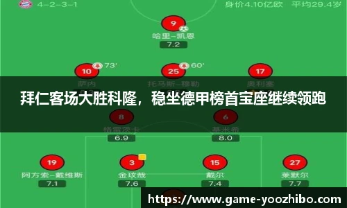拜仁客场大胜科隆，稳坐德甲榜首宝座继续领跑